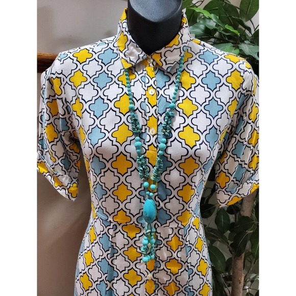 Ateesa Women's Multicolor Viscose Collared Half Sleeve Knee Length Dress Size XS - Picture 2 of 13